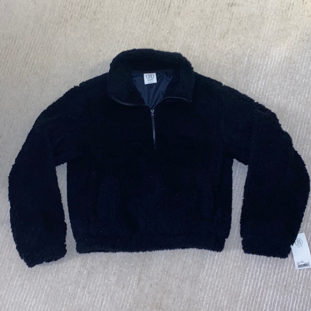 Navy Blue Sherpa Quarter Zip